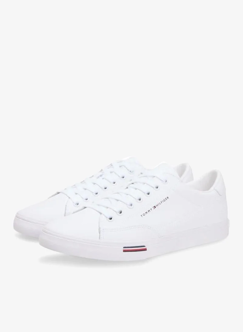 Tommy Hilfiger White Signature Midsole Lace-Up Sneakers With Leather for Men | Best Price UAE