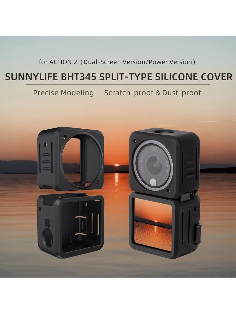 SYOSI Protective Cover for DJI ACTION 2, Split-Type Silicone Case Scratch-Proof Sleeve for ACTION 2 Dual-Screen Combo Camera Accessories (Power Version)  - Image 3