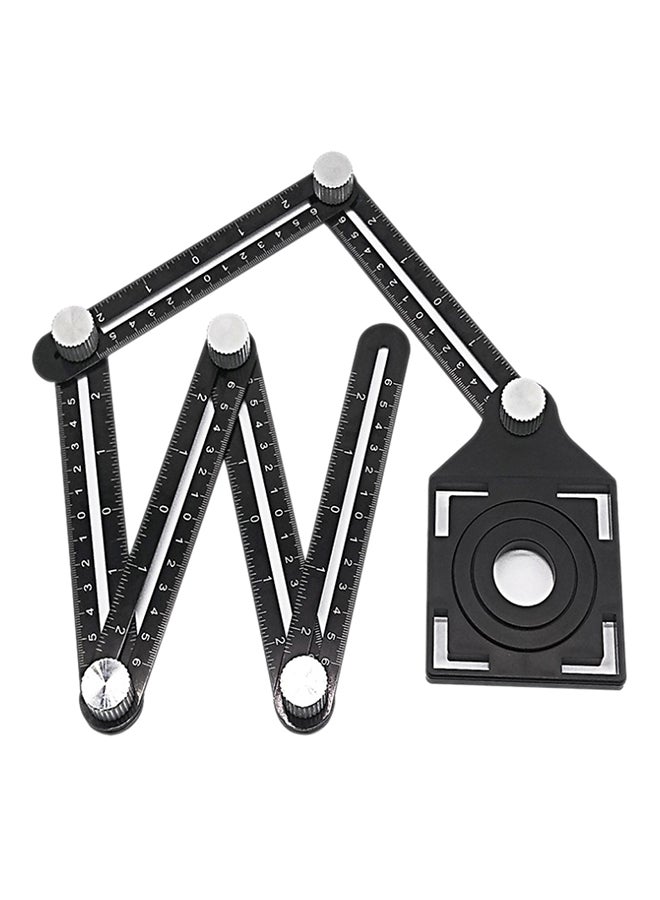 Six-folding Ruler Tile Punching Tool Black