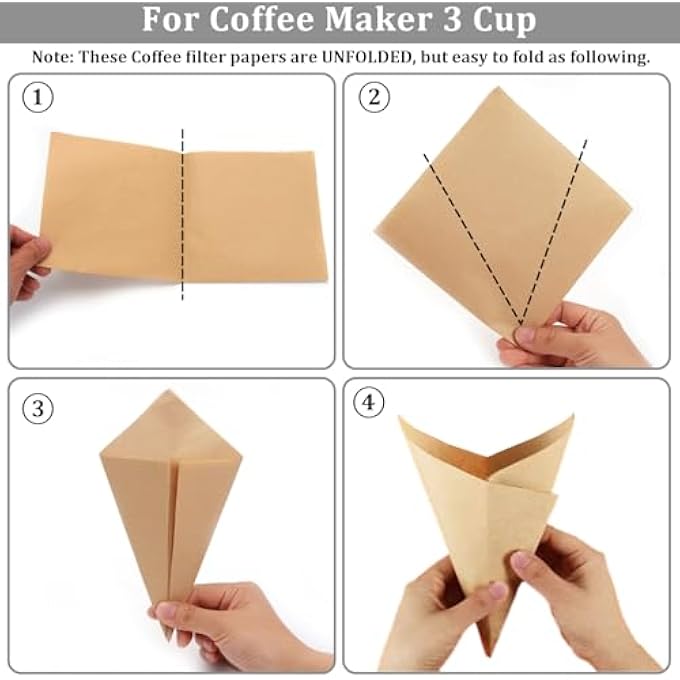 rayihni Natural Unbleached Pour Over Coffee Filter Papers Disposable Squares For Coffee Makers  Drippers Set Of 50 Fits 310 Cups 50 Beige 118 X 118 Inches - Image 5