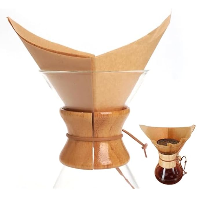 rayihni Natural Unbleached Pour Over Coffee Filter Papers Disposable Squares For Coffee Makers  Drippers Set Of 50 Fits 310 Cups 50 Beige 118 X 118 Inches - Image 1