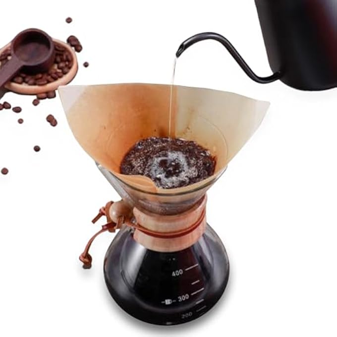 rayihni Natural Unbleached Pour Over Coffee Filter Papers Disposable Squares For Coffee Makers  Drippers Set Of 50 Fits 310 Cups 50 Beige 118 X 118 Inches - Image 2