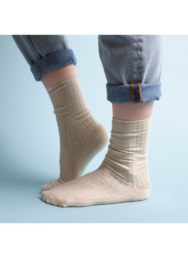 Prickly Pear Ribbed Crew Boot Sock  - Image 1