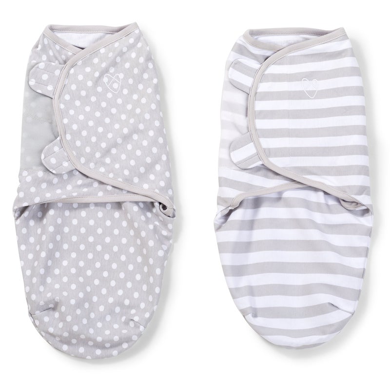 SwaddleMe Original Swaddle Size Small 03 Months 2Pack Grey Dot Stripe