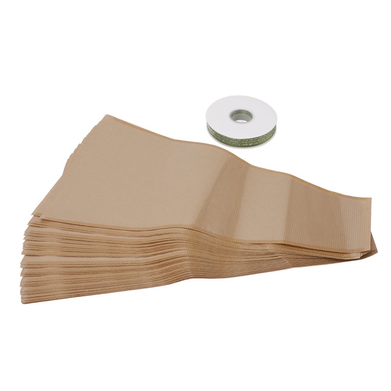 50PCS Flower Wrapping Bags Kraft Paper DIY Floral Packing Sleeves Bouquet Wrap Bags with Ribbon for Wedding Birthday Graduation Anniversary - Image 3