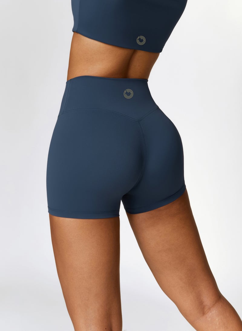 KAWN.YOGA Womens Mid Waist Contour Workout Sport Yoga Shorts - Image 2