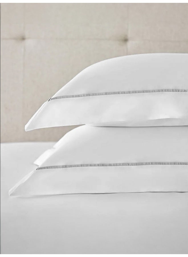 MULBERRY LIVING 100% Cotton - 1000Tc Bedsheet Set King Size (274 X 274  Cms) Flat Bedsheet With 2 Pillow Covers (50X75 Cm) - White - Image 4
