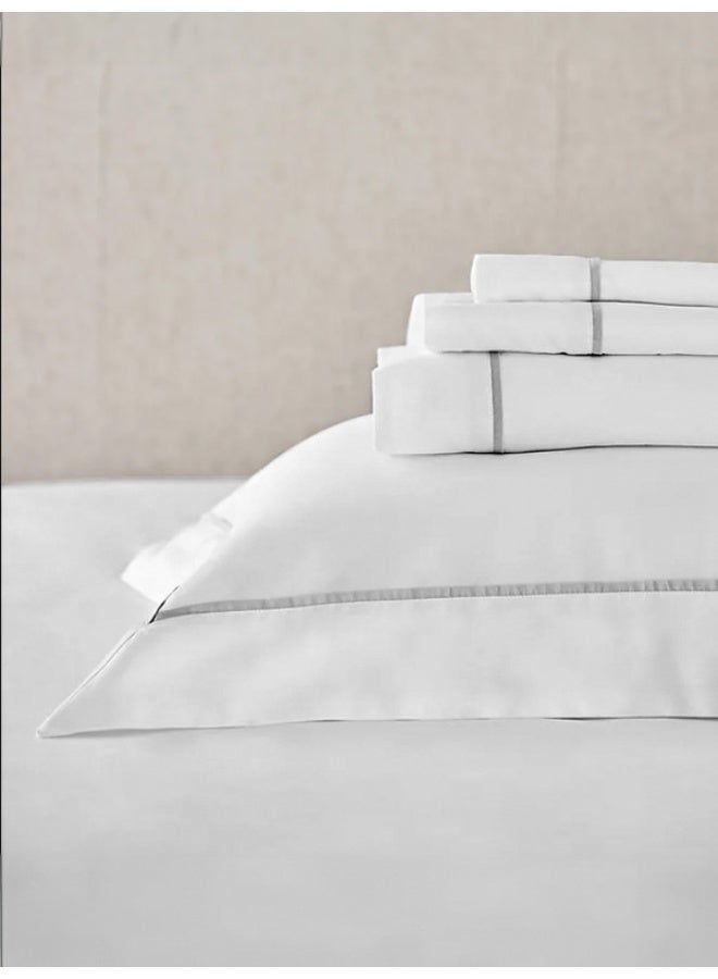 MULBERRY LIVING 100% Cotton - 1000Tc Bedsheet Set King Size (274 X 274  Cms) Flat Bedsheet With 2 Pillow Covers (50X75 Cm) - White - Image 5