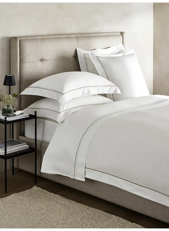 MULBERRY LIVING 100% Cotton - 1000Tc Bedsheet Set King Size (274 X 274  Cms) Flat Bedsheet With 2 Pillow Covers (50X75 Cm) - White - Image 1