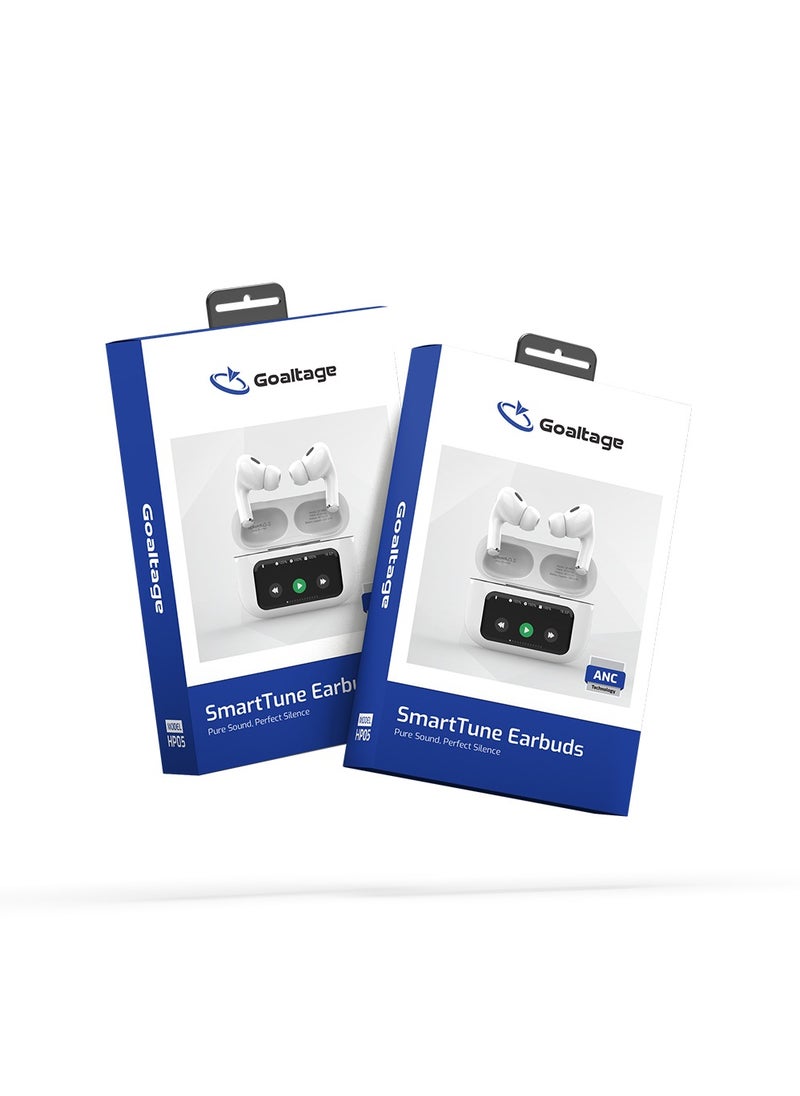 Goaltage - HP05 SmartTune True Wireless HeadPhones with ANC and ENC Technology, Siri and Google Voice Assistant, and Intuitive Controls - White - Image 1