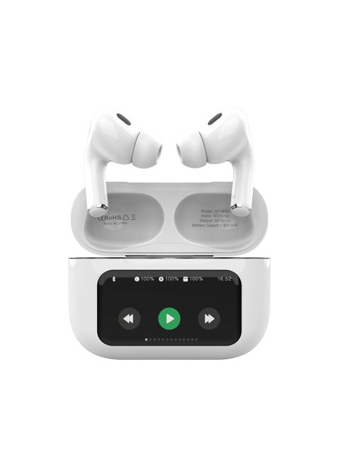HP05 SmartTune True Wireless HeadPhones with ANC and ENC Technology, Siri and Google Voice Assistant, and Intuitive Controls - White