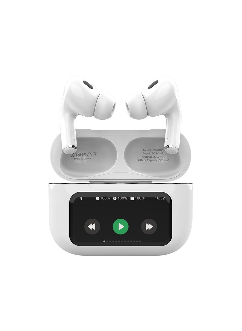 Goaltage - HP05 SmartTune True Wireless HeadPhones with ANC and ENC Technology, Siri and Google Voice Assistant, and Intuitive Controls - White - Image 1