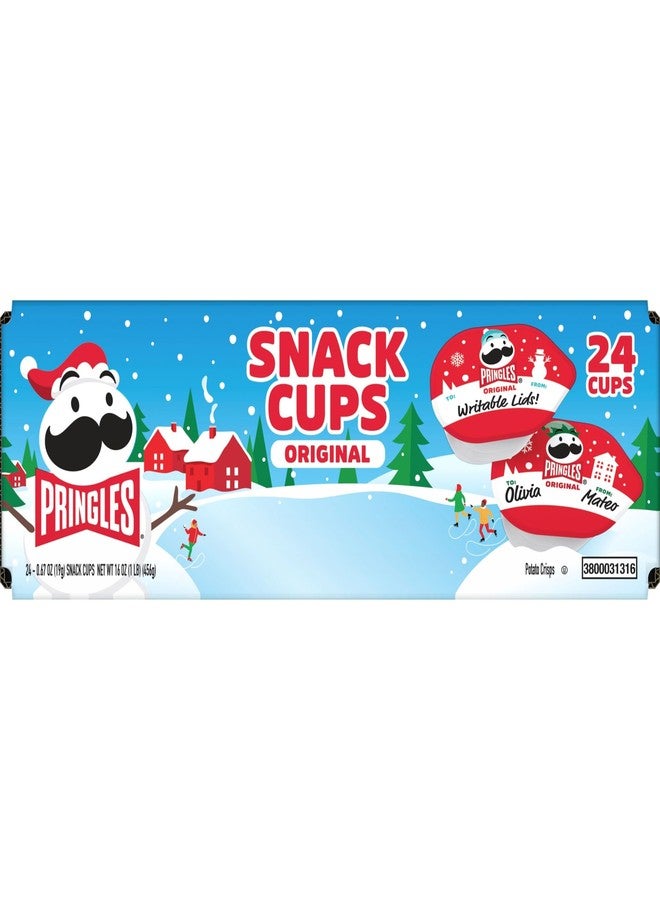 Pringles رقائق بطاطس برينجلز، وجبات خفيفة للعطلات، هدايا صغيرة، أكواب وجبات خفيفة، الأصلية (24 كوب) - Image 5