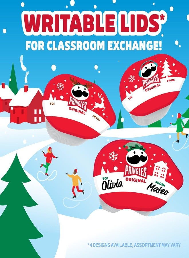 Pringles رقائق بطاطس برينجلز، وجبات خفيفة للعطلات، هدايا صغيرة، أكواب وجبات خفيفة، الأصلية (24 كوب) - Image 3