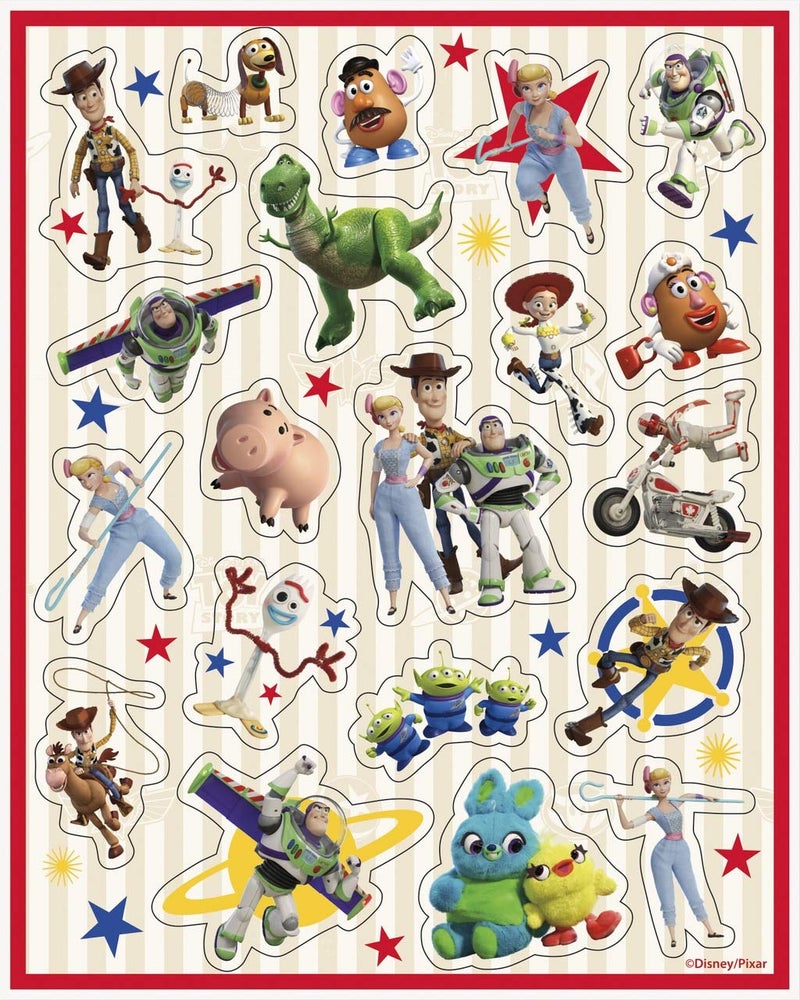 Unique Multicolor Disney Toy Story 4 Sticker Sheets (4 Count) - Perfect Party Favors, Custom Creations, Collectible Treats, Essential for Toy Story Fans of All Ages - Image 1