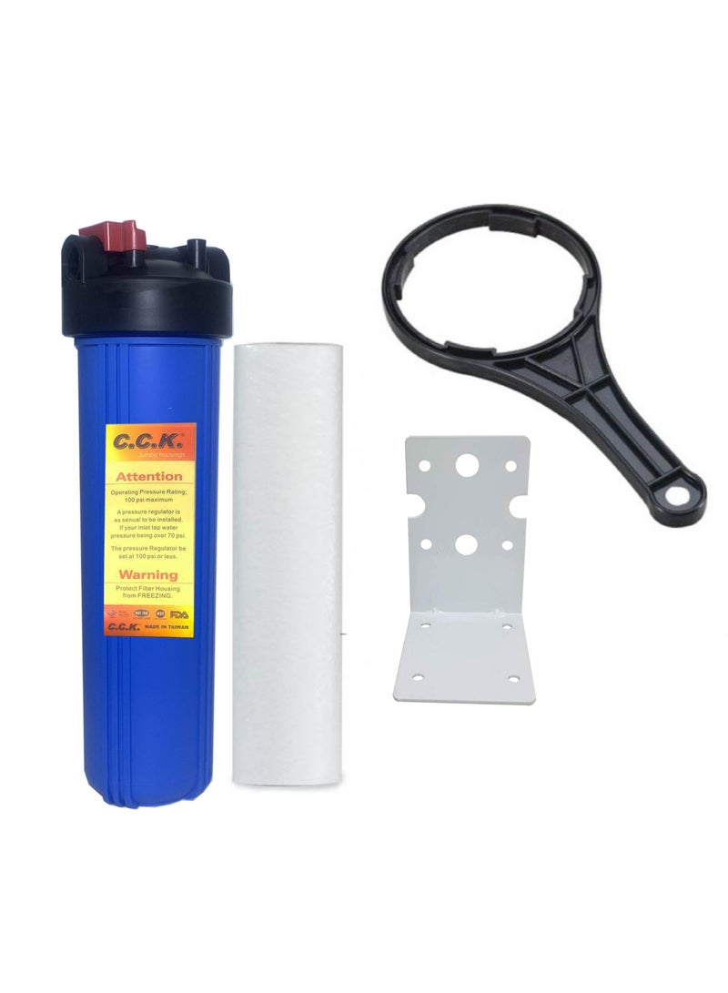 ماكسمين حاوية فلتر 20 بوصة جامبو لإزالة شوائب الماء مفردة تركب في الخزانات المياه العلوية