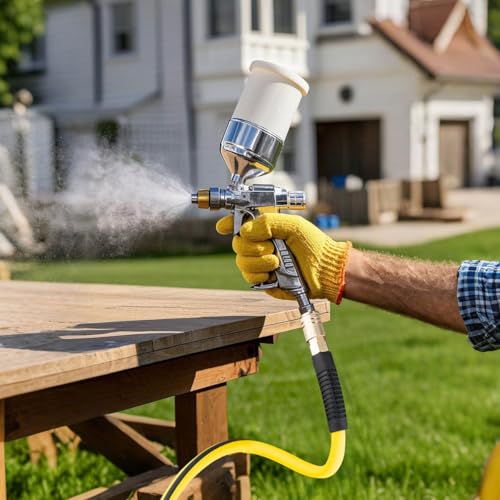 SANFU خرطوم هواء هجين SANFU PVC/مطاط 3/8 بوصة ID × 100 قدم، 300 PSI متين، خفيف الوزن، مع موصل نحاسي صناعي 1/4 بوصة وقابس، مع مثبطات انحناء، برتقالي (100 قدم) - Image 5