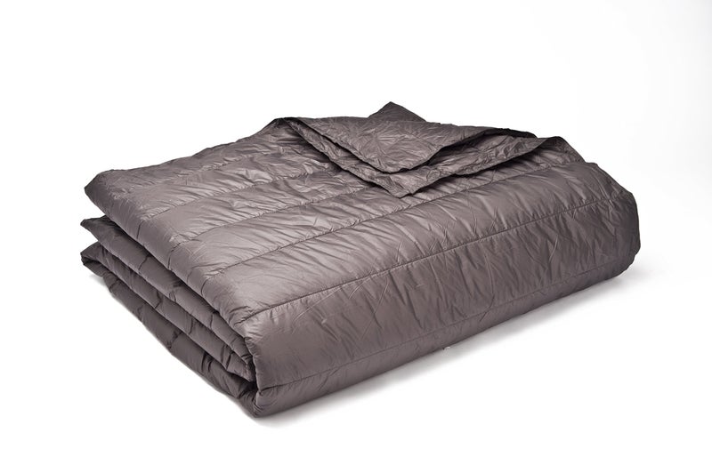 Cotton Loft PUFF Down Alternative Indoor/Outdoor Water Resistant Blanket with Extra Strong Nylon Cover, Full/Queen, Pewter - Image 3