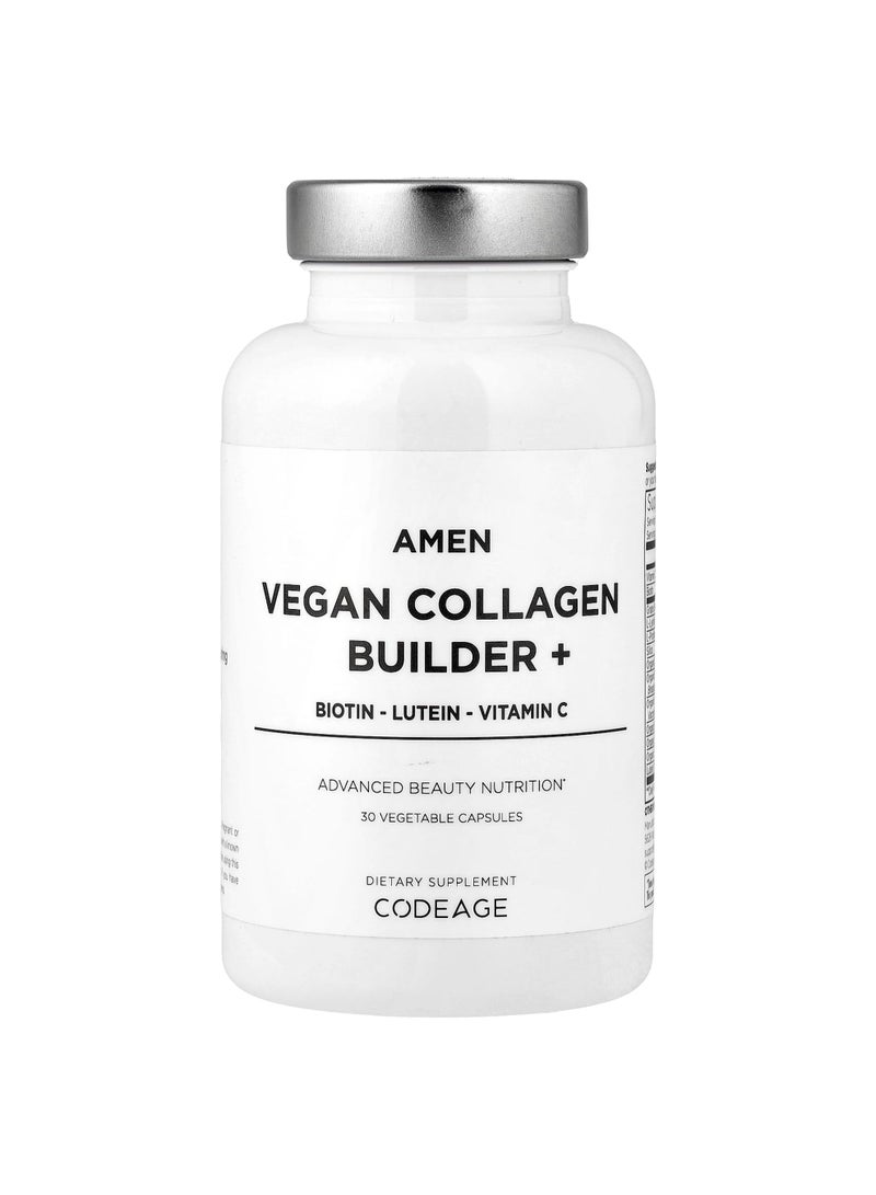 Codeage Amen, Vegan Collagen Builder+, 30 Vegetable Capsules
