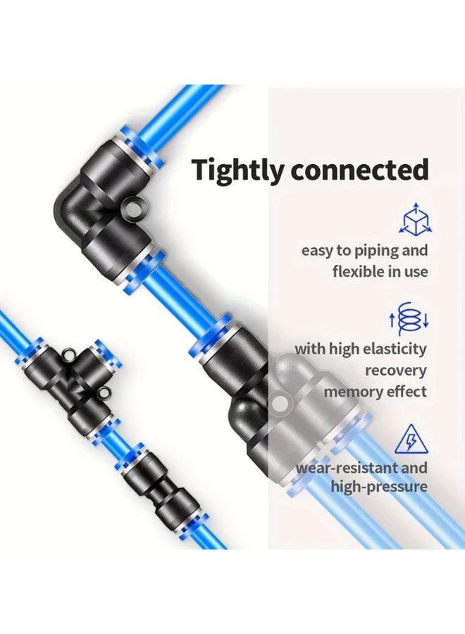 PT6MM 12M 32 8Ft Blue PU Air Hose Kit 6Mm OD 4Mm ID Industrial Pneumatic Tubing Waterproof Universal Thread - Image 5