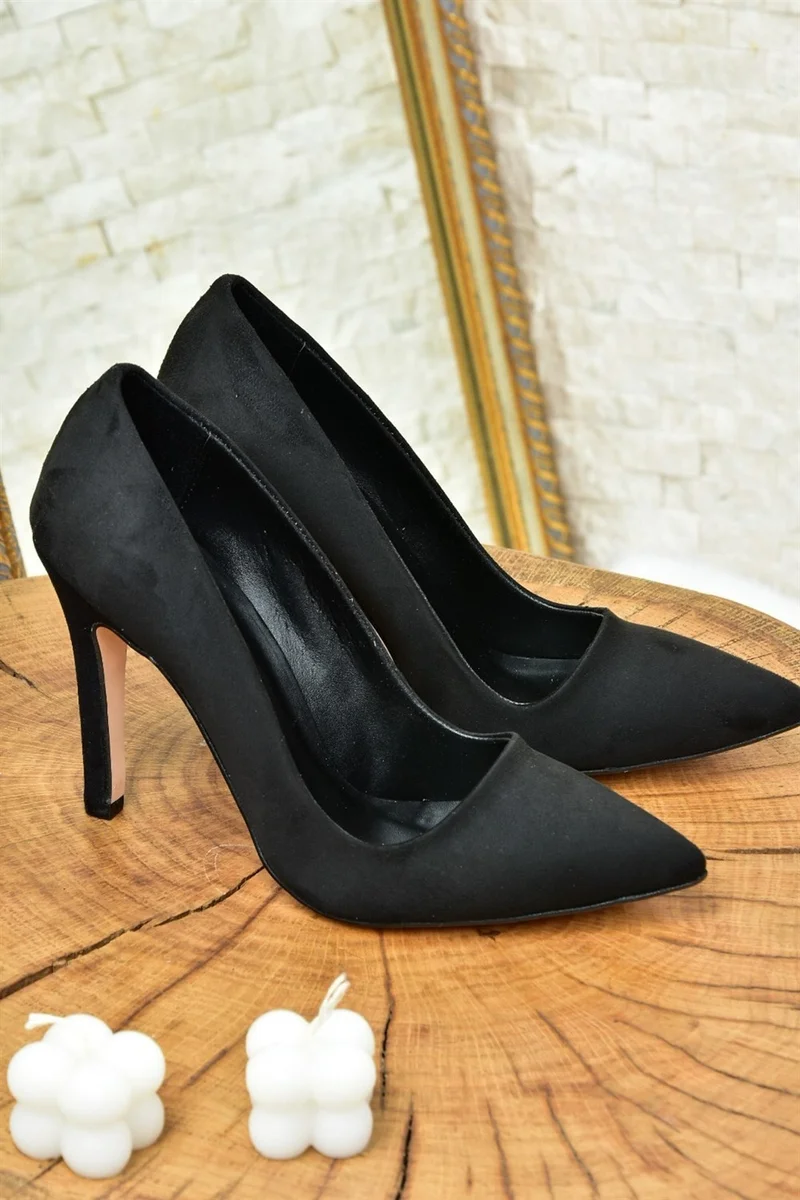 فوكس شوز Black Suede Women's Thin Heeled Stileto L253971502