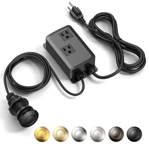 ANWOLL Garbage Disposal Air Switch Kit -Professional- Dual Outlet, Sink Top Waste Disposer On/Off, Garbage Disposal Button, Brass Made Cover, UL Listed - Image 1