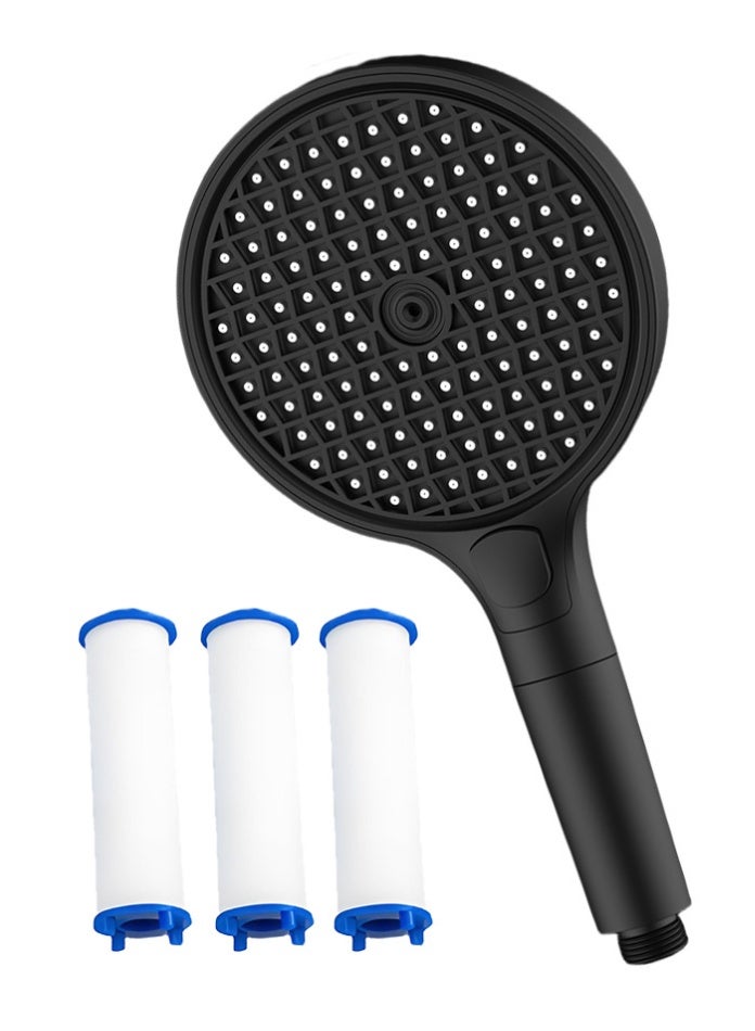 MODI High-Pressure 3 Mode Shower Head with Adjustable Spray, Water Saving, Easy Installation, 15 cm Handheld Shower for Bathroom - BLACK - Image 2