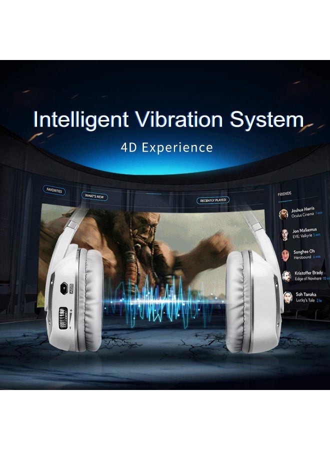 SOMIC G909PRO 7.1 Virtual Surround Sound USB Gaming Headset Over Ear Bass Headphone for PS4,PC with Mic,Volume Control,LED(white) - Image 5