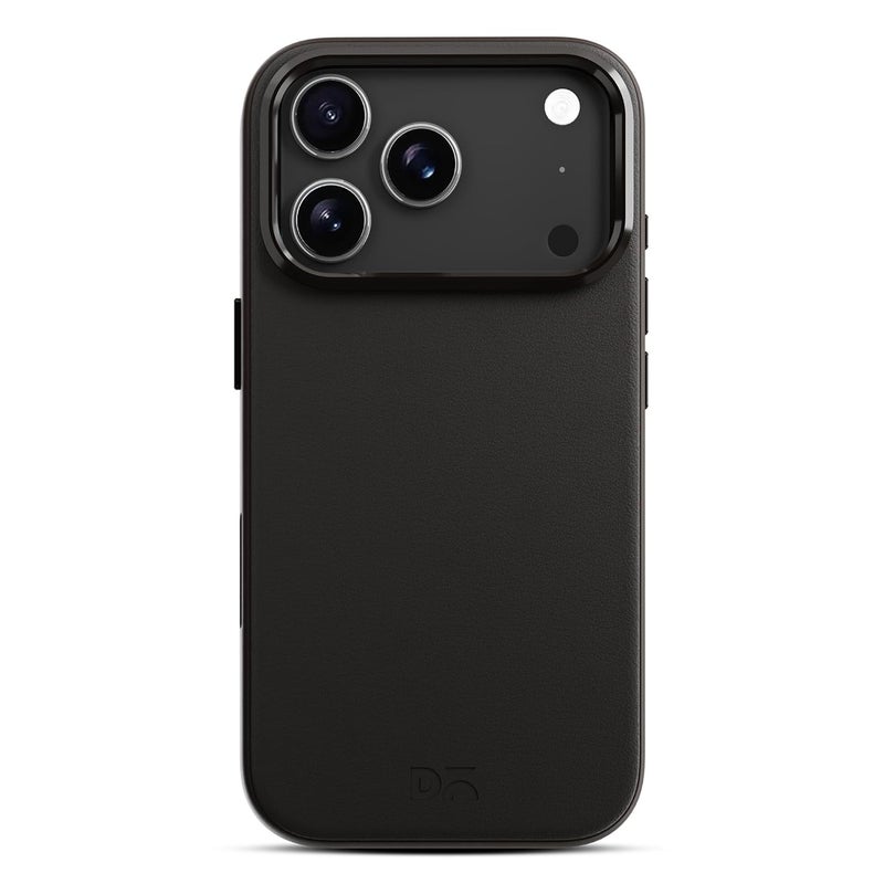 Daily Objects Leatherite Case for iPhone 17 Pro Compatible with MagSafe Wireless Charging | Black-Beige Hybrid Magnetic Back Cover - Image 1