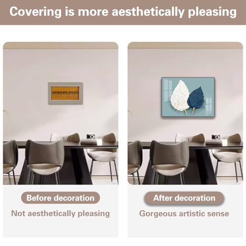 SnowTing Wall Mounted Decorative Fuse Box Covers 15.7 x 11.8 Inch (Feather Pattern) - Image 4