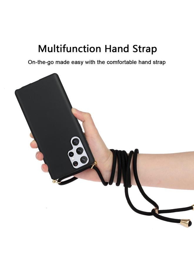 اس-توب جراب لهاتف Samsung Galaxy S25 Ultra 5G مصنوع من مادة قش القمح الهجينة من مادة TPU مع حبل تعليق - Image 3