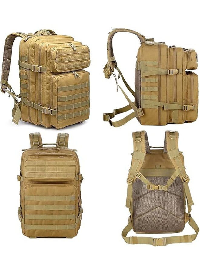 MVAQKLM  45L Military Tactical Backpack for Men and Women, Waterproof Large Army 3 Day Assault Pack Molle Bag Shoulder Backpacks for Outdoor Traveling Camping Hiking Trekking  - Image 2