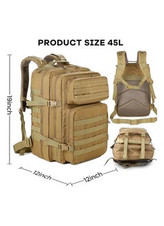 45L Military Tactical Backpack for Men and Women, Waterproof Large Army 3 Day Assault Pack Molle Bag Shoulder Backpacks for Outdoor Traveling Camping Hiking Trekking - pzsku/ZFFA23B9B5AAEECC1BB38Z/45/_/1736388799/66a0c711-d005-4f91-a23b-23808d91d653