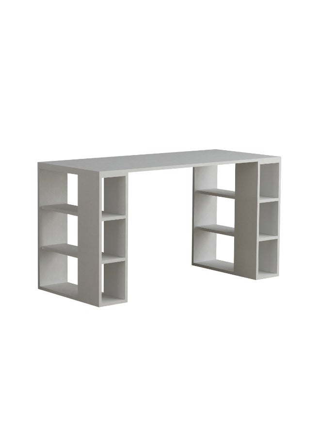 Mourah Home - Colmar Working Table With Storage - White - 2 Years Warranty - Image 1