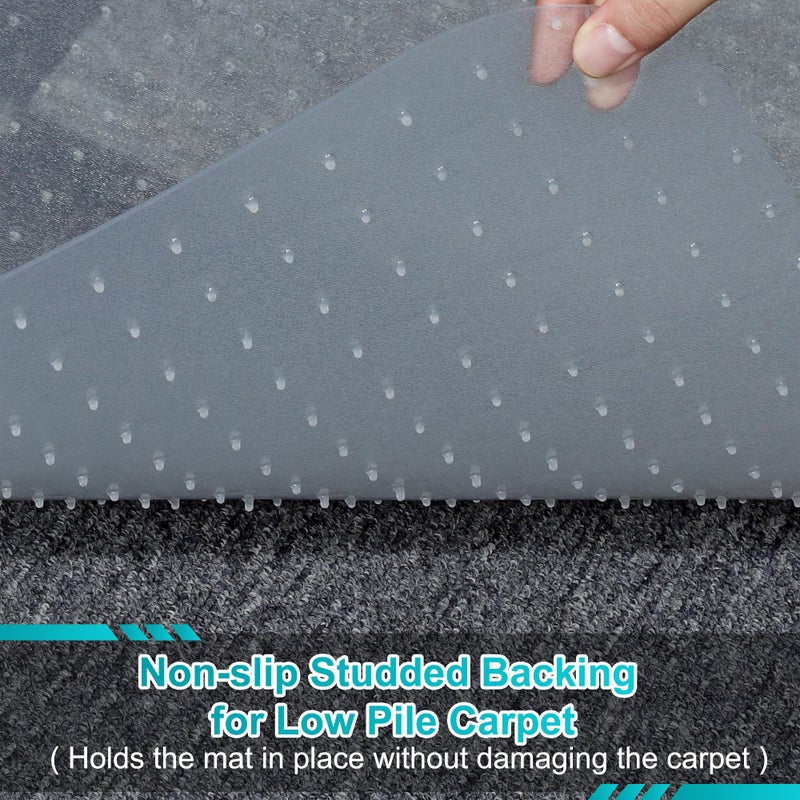 LeapYouth Office Chair Mat for Carpets, Clear Desk Floor Mat for Low, Flat and No Pile Carpeted Floors, Thick and Sturdy Carpet Protector for Desk Chair (48'' X 36'' Rectangle) - Image 3