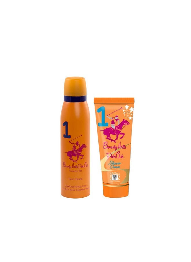 BEVERLY HILLS POLO CLUB Gift Set No.1 (Women'S) Body Mist 150Ml + Shower Cream 150Ml  - Image 1