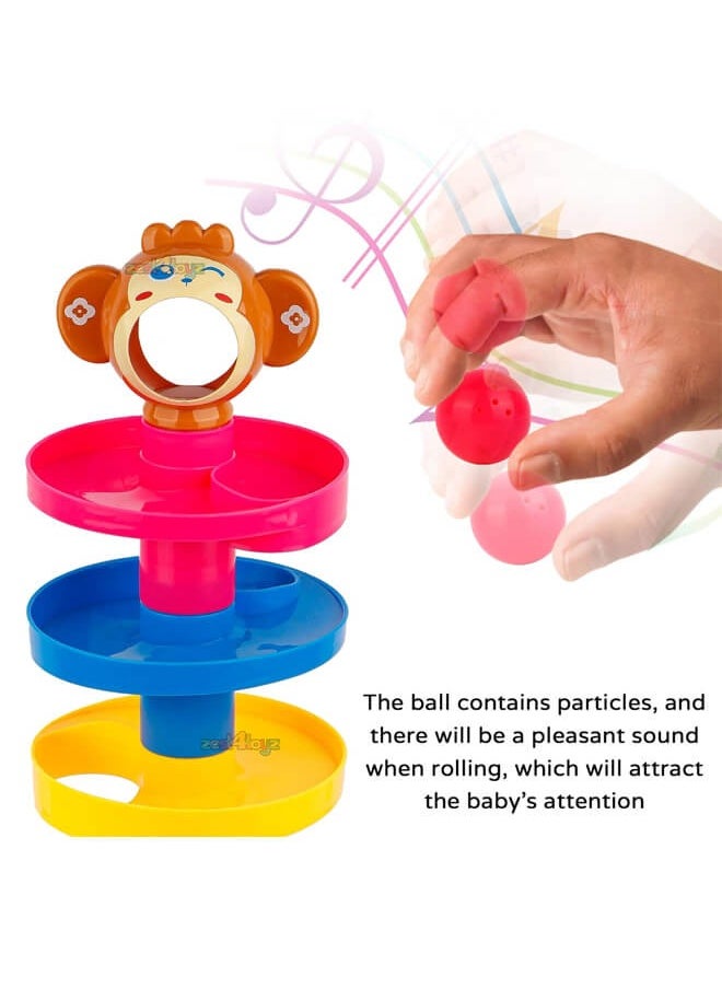 Riolio Ball Swirling Tower 5 Layer Ball Drop Toy Ball Swirling Tower Toddler Stacked Toy for Early Education Development  - Image 2