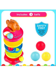 Riolio Ball Swirling Tower 5 Layer Ball Drop Toy Ball Swirling Tower Toddler Stacked Toy for Early Education Development  - Image 3
