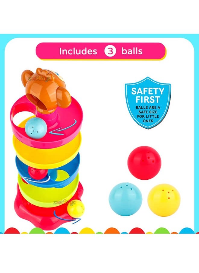 Riolio Ball Swirling Tower 5 Layer Ball Drop Toy Ball Swirling Tower Toddler Stacked Toy for Early Education Development  - Image 3