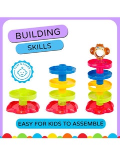 Riolio Ball Swirling Tower 5 Layer Ball Drop Toy Ball Swirling Tower Toddler Stacked Toy for Early Education Development  - Image 4