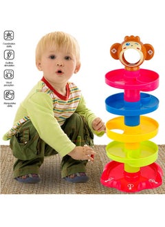 Riolio Ball Swirling Tower 5 Layer Ball Drop Toy Ball Swirling Tower Toddler Stacked Toy for Early Education Development  - Image 5