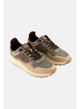 Algspar Men Lace Up Casual Sneakers, Taupe  - Image 1