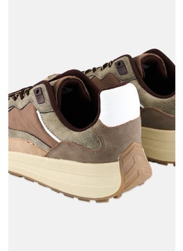 Algspar Men Lace Up Casual Sneakers, Taupe  - Image 2