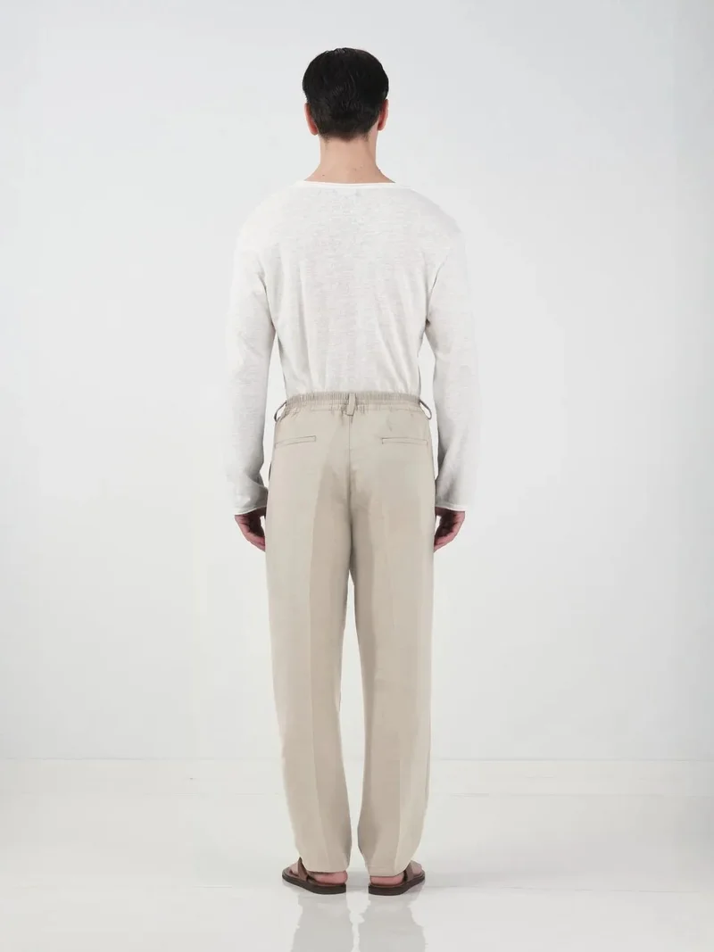 Giesto Beige Natural GIESTO Men's Straight-leg Pleated Trousers for Men | Best Price UAE