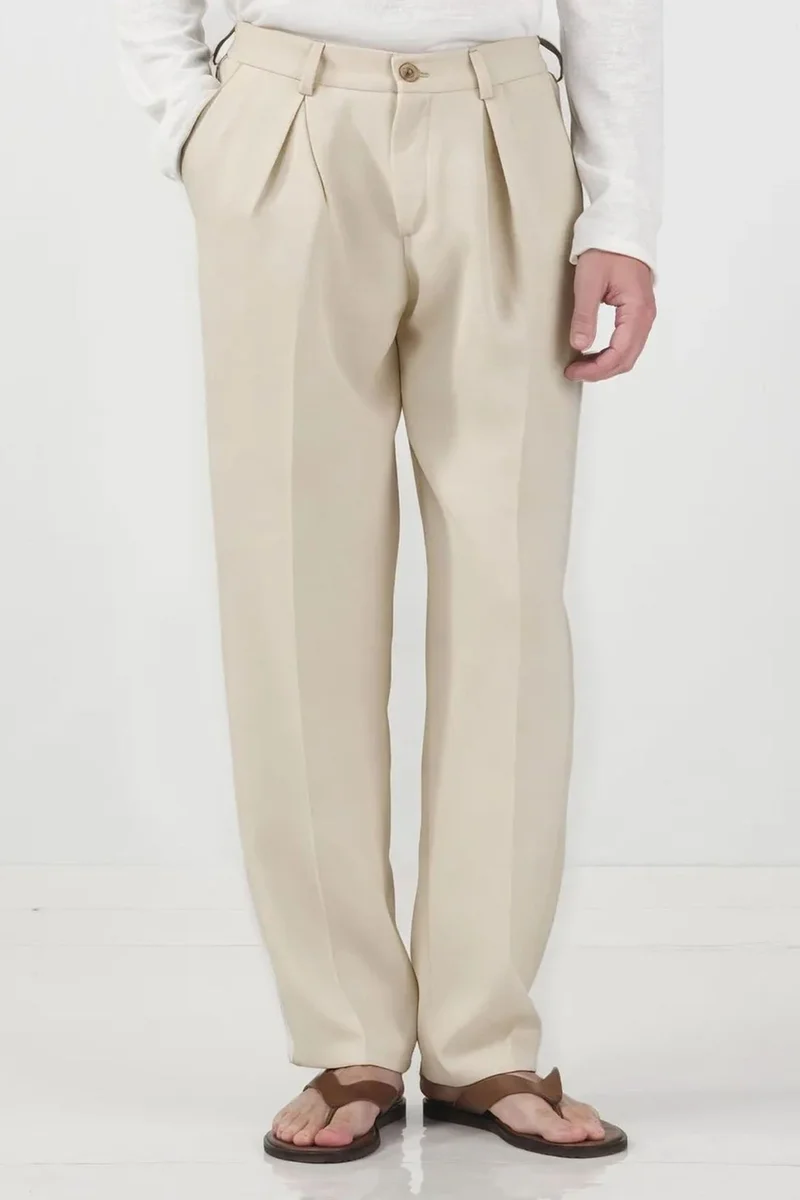 GIESTO Men's Straight-leg Pleated Trousers