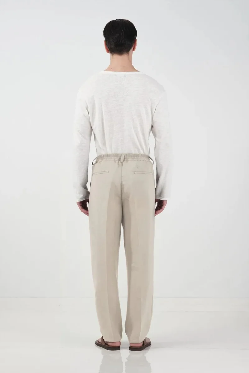 Giesto Beige Natural GIESTO Men's Straight-leg Pleated Trousers for Men | Best Price UAE