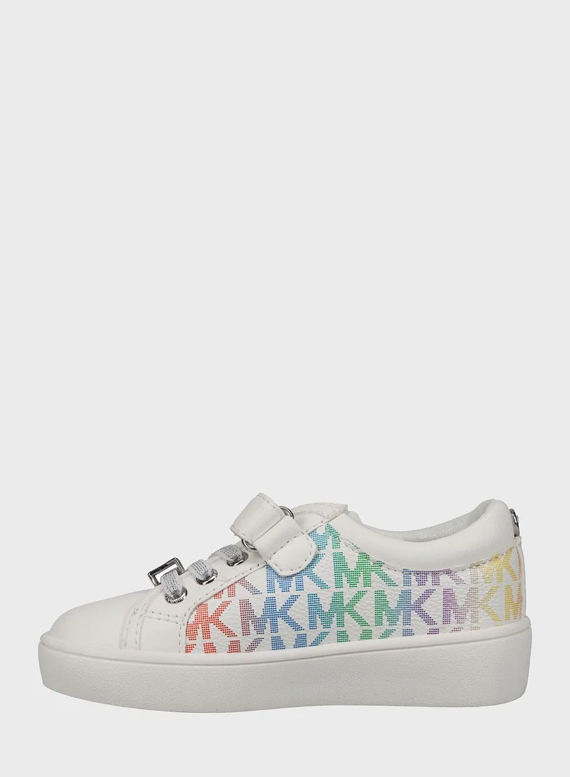 Michael Kors Kids Jem Monogram Ps Low Top Lace Up Sneakers