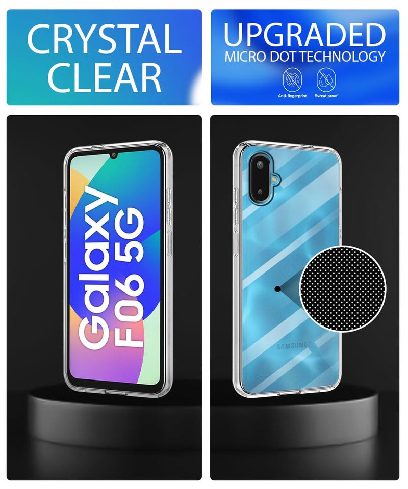 WOW IMAGINE Transparent Back Cover Case for Samsung Galaxy M06 5G | Galaxy F06 5G | Raised Bumps for Full Device & Camera Protection Shockproof TPU Silicone Back Case Mobile Cover – Transparent - Image 3
