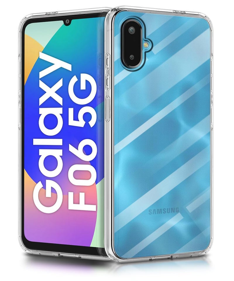 WOW IMAGINE Transparent Back Cover Case for Samsung Galaxy M06 5G | Galaxy F06 5G | Raised Bumps for Full Device & Camera Protection Shockproof TPU Silicone Back Case Mobile Cover – Transparent - Image 1