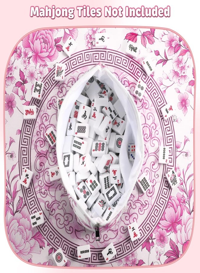 Xmoiqer Mahjong Tile Bag with Zipper,Mahjong Bag for 1.2 inch Tiles,Mahjong Tote Bag for 166 American Mahjong Tiles,Mahjong Carrying Bag Keeps Your Mahjong Tiles Organized(Case Only)(Pink) - Image 5